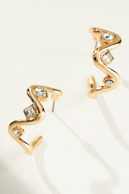 By Anthropologie Serpentine Crystal Earrings In Gold