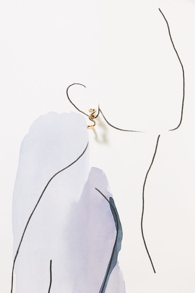 Wavy Stone Hoop Earrings #2