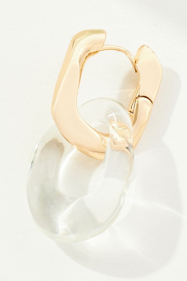 Abstract Lucite Huggie Drop Earrings #1