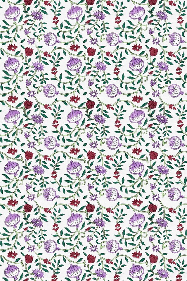 Furbish x Mitchell Black Loews Purple Floral Wallpaper #1