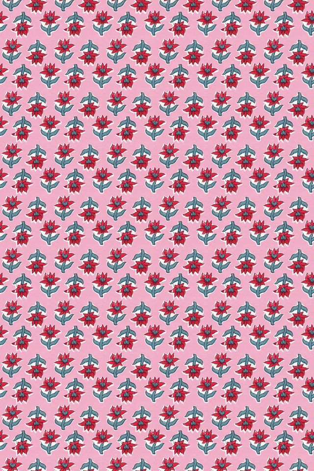 Furbish x Mitchell Black Sabrina Pink Floral Wallpaper #1