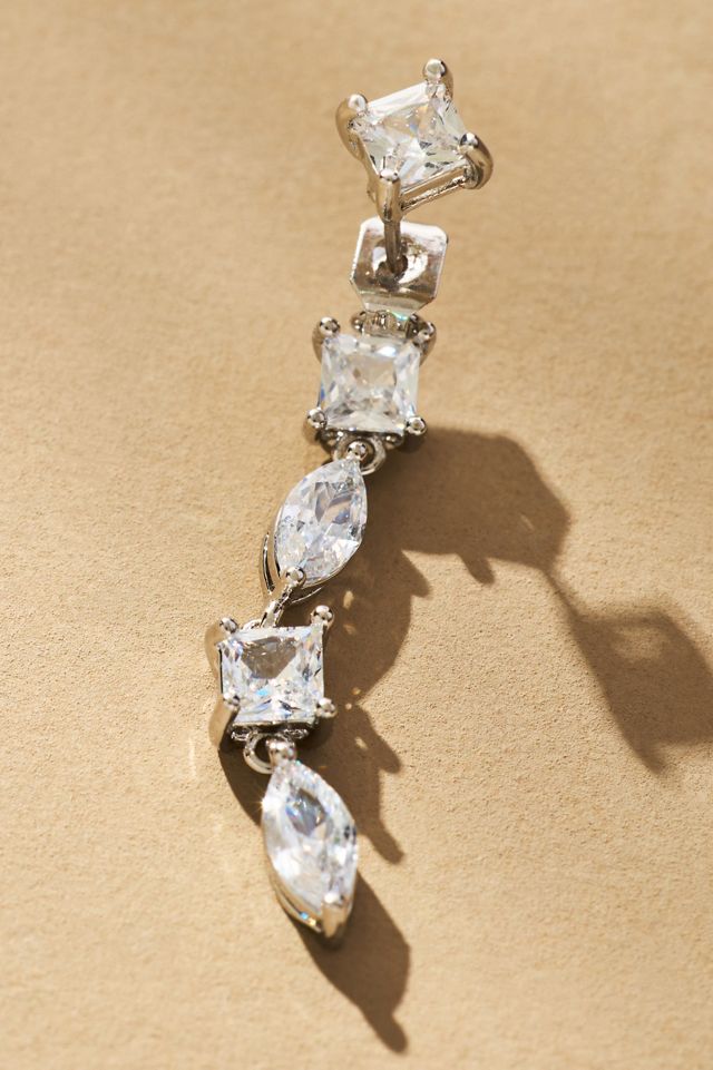 Anchored Crystal Front-Back Drop Earrings #1