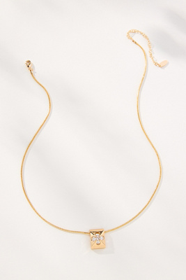By Anthropologie Clover Icon Pendant &14k Gold-plated Chain Necklace In Gold