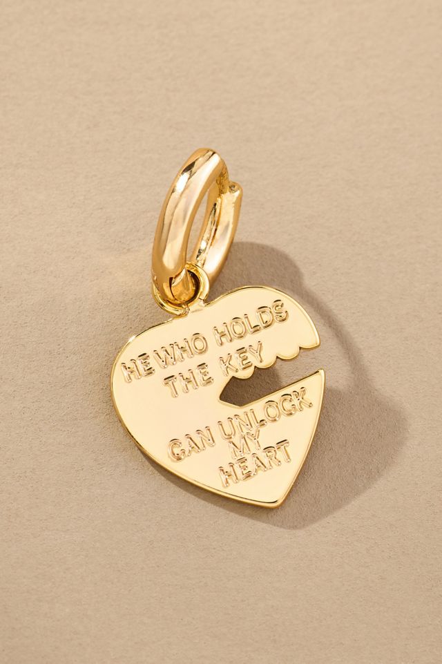 Key To My Heart Charm Huggie Hoop Earrings #3