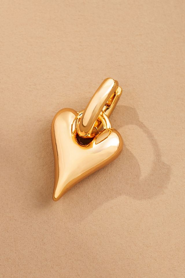 Boucles d'oreilles créoles à breloques cœur en peluche Be Mine #1