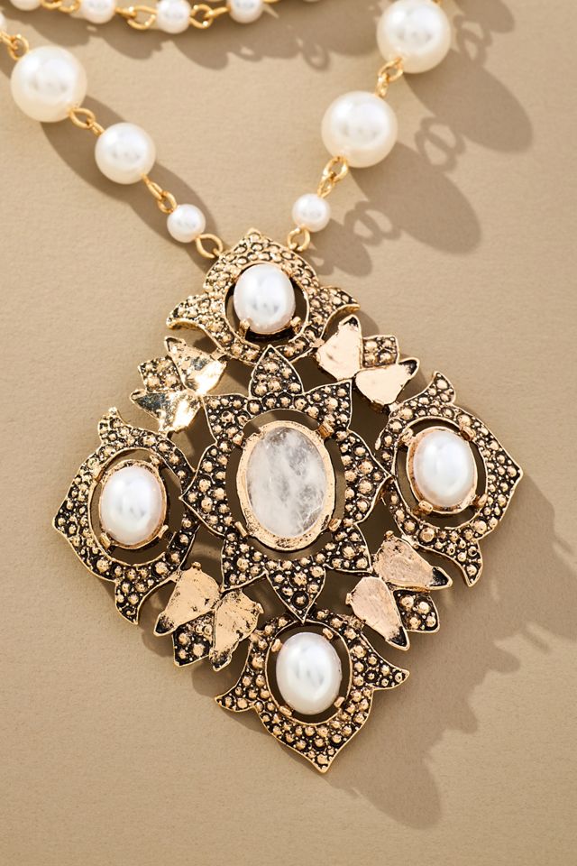 Pearl Beaded Layered Necklace #2