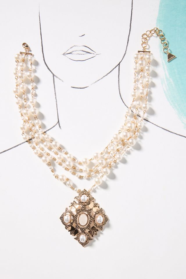 Pearl Beaded Layered Necklace #3