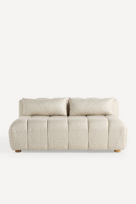 Anthropologie Kora Tufted Irena Print Armless Sofa