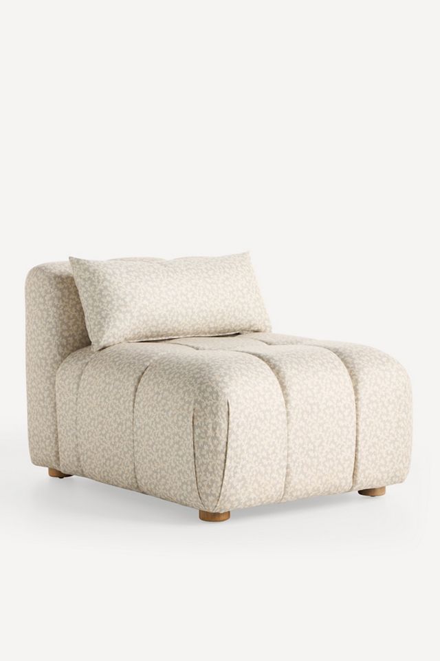 Kora Tufted Irena Print Armless Chair #1