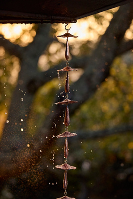 Terrain Mushroom Copper + Brass Rain Chain
