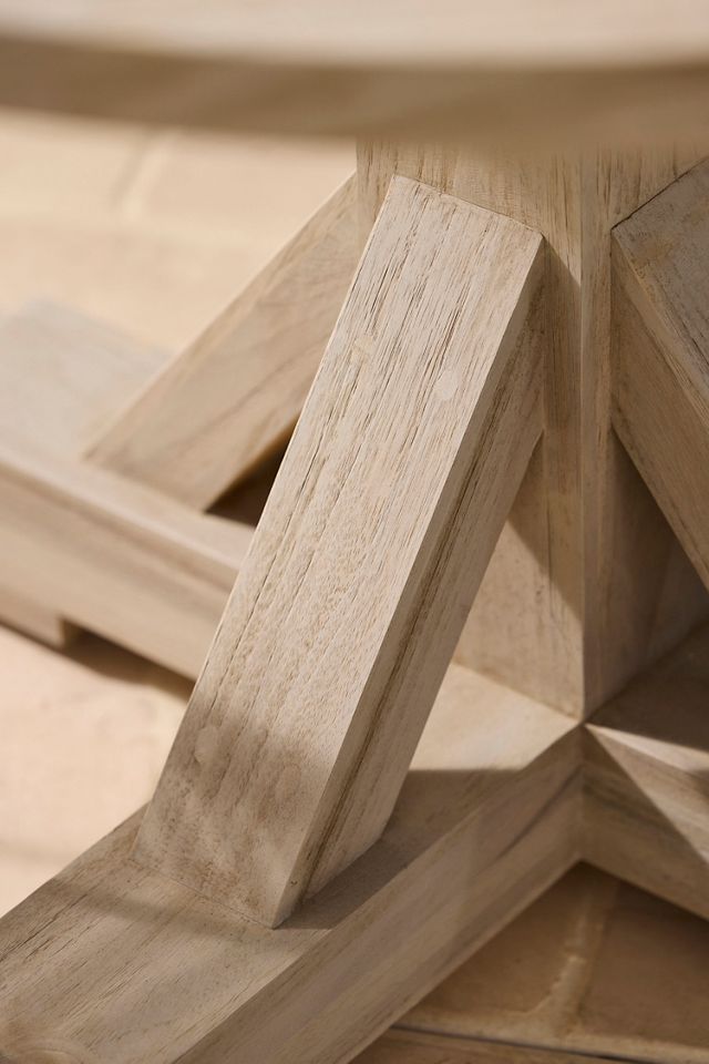 Clovis Cross Leg Teak Round Dining Table #3