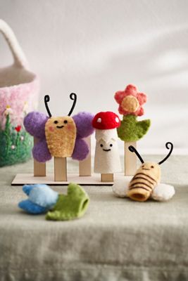 Felt Critter Finger Puppets, Set of 5