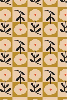 Garden Glee Floral Geometric Wallpaper