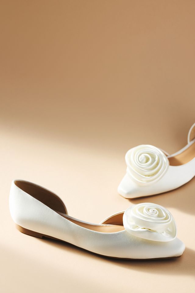 Badgley Mischka Jana Satin D'Orsay Rosette Flats #1