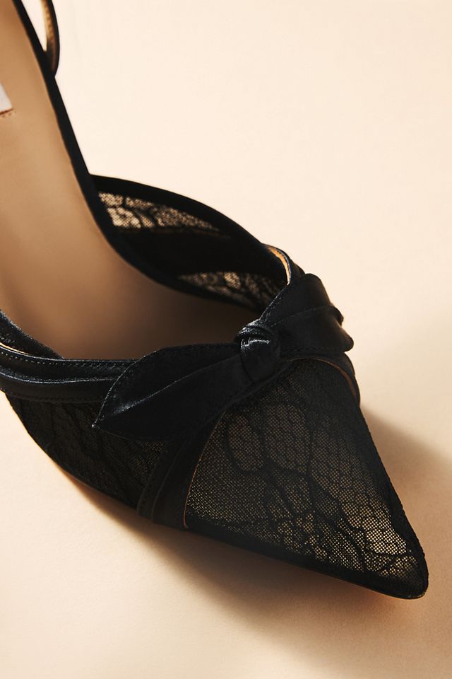 Badgley Mischka Josie Satin Lace Pointed-Toe Heels #2
