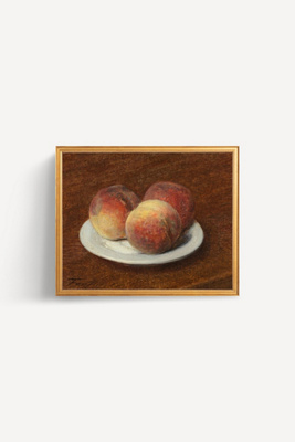Art Patron Three Peaches On A Plate Wall Art