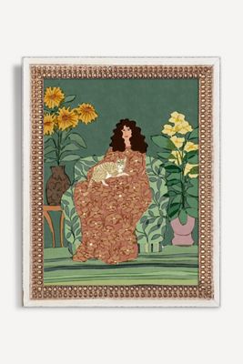 Girl and Her Cat Wall Art