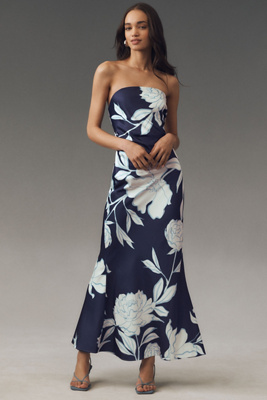 Significant Other Lucile Strapless Fit & Flare Maxi Dress In Blue