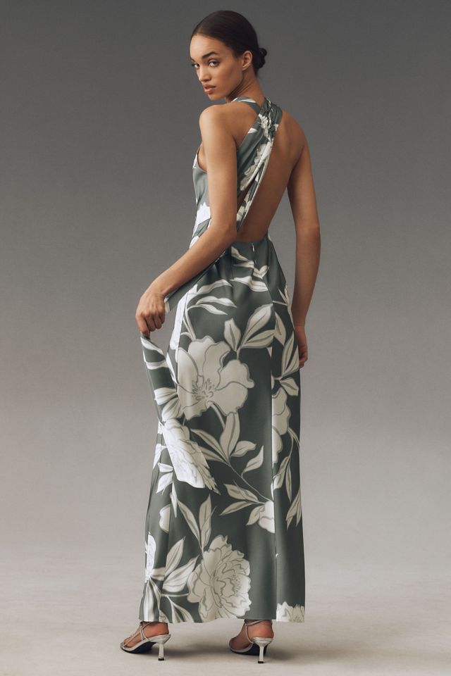 Significant Other Annabel Asymmetric Satin Maxi Dress #1