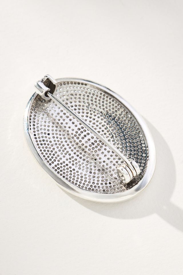 Western-Theme Filigree Oval Brooch #1