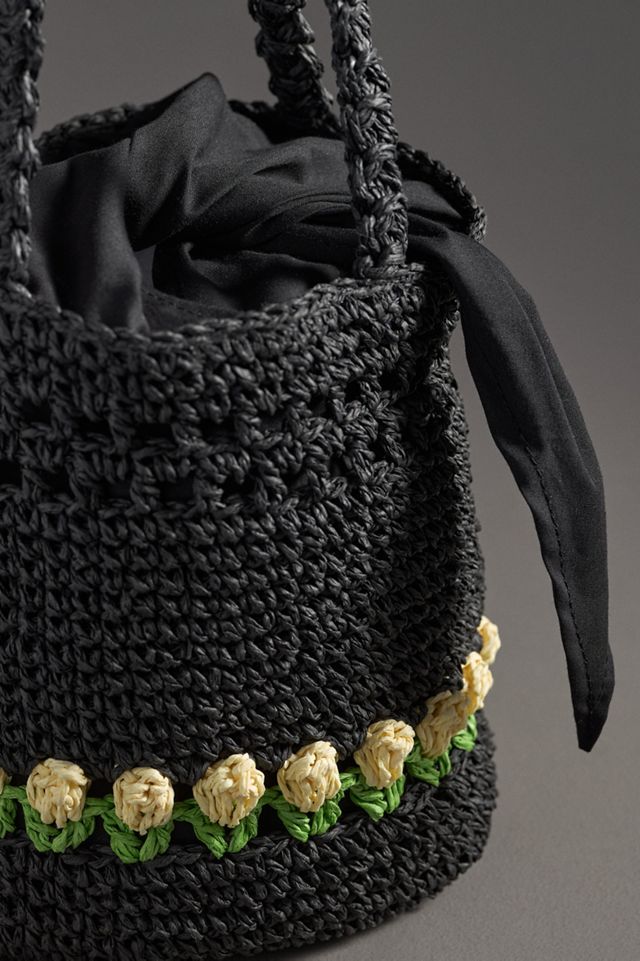Damson Madder Raffia Bucket Bag #4