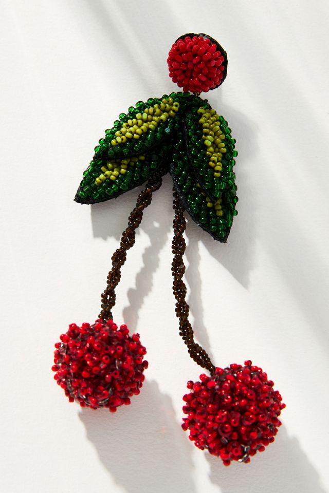 Deepa Gurnani Cherry Drop Earrings #1