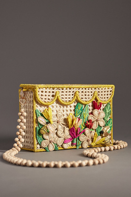 Mercedes Salazar Flower And Bee Handbag In Multicolor