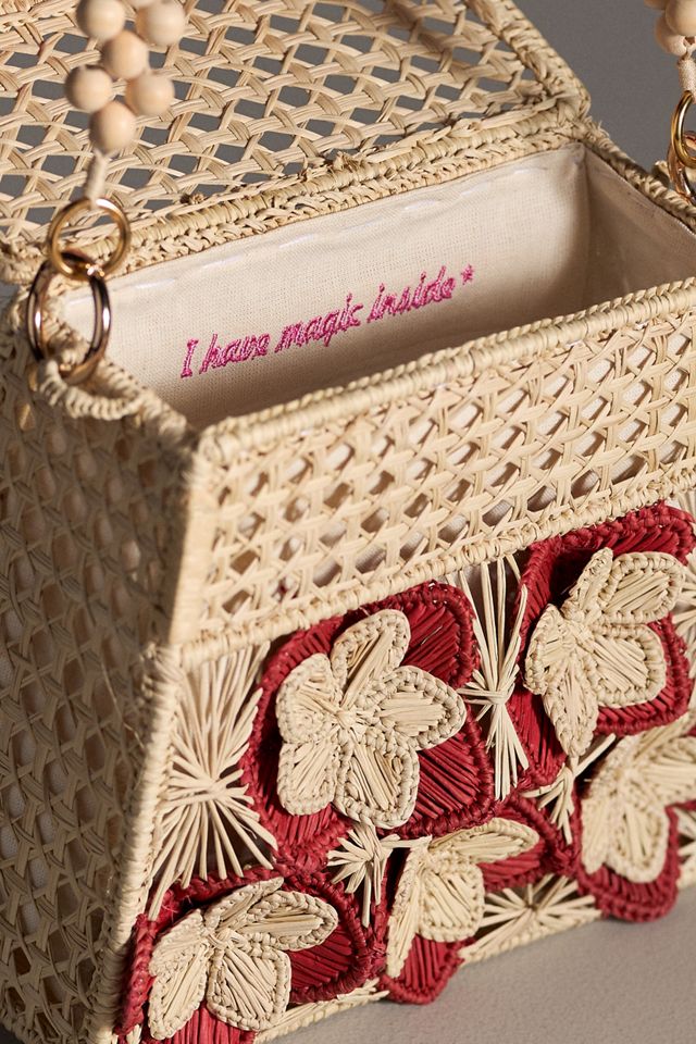 Mercedes Salazar Appliqué Raffia Bag #3
