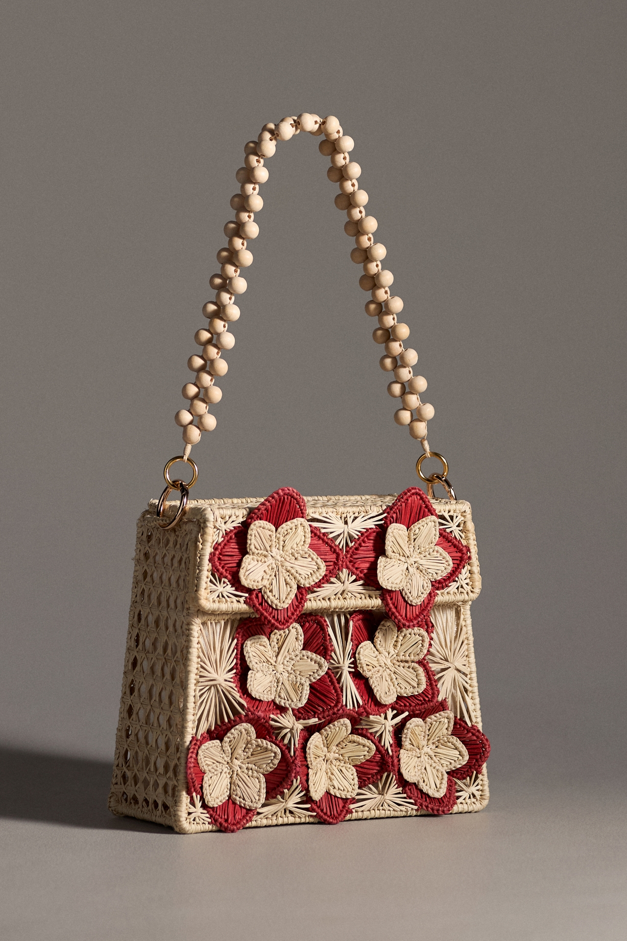 Mercedes Salazar Appliqué Raffia Bag