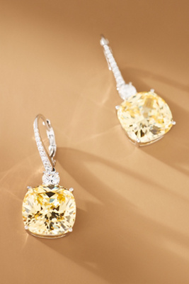 NADRI MACARON YELLOW CUT DROP EARRINGS 