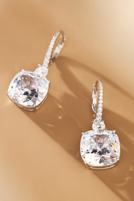 NADRI MACARON CLEAR CUT DROP EARRINGS 