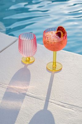 Raquel Scallop Acrylic Wine Glasses, Set of 4