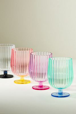 Raquel Scallop Acrylic Goblets, Set of 4