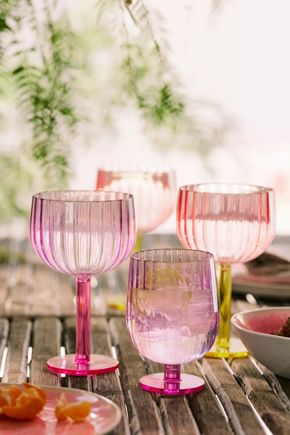 Raquel Scallop Acrylic Goblets, Set of 4