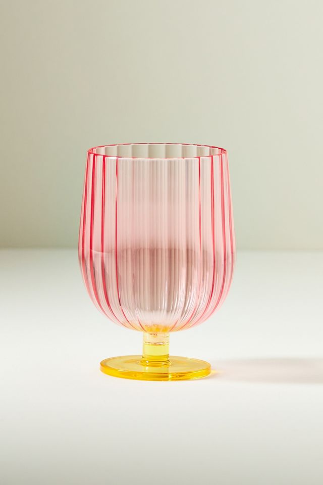 Raquel Scallop Acrylic Goblet Wine Glasses, Set of 4