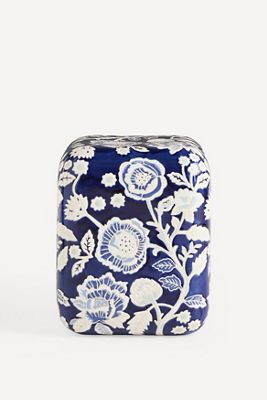  Freya Block-Print Ceramic Side Table