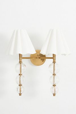 Giulia Cut-Glass Shaded Double Sconce Wall Light