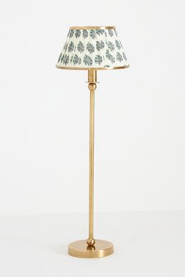Anthropologie Lee Brass Buffet Table Lamp In Green