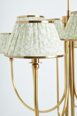 Lee Ruched Printed Shade Brass Chandelier - Thumbnail 5