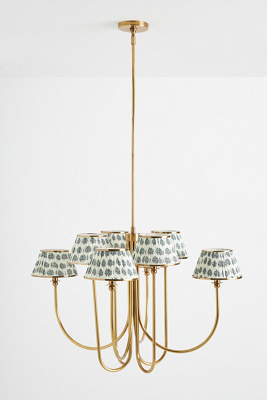 Anthropologie Lee Shaded Brass Chandelier