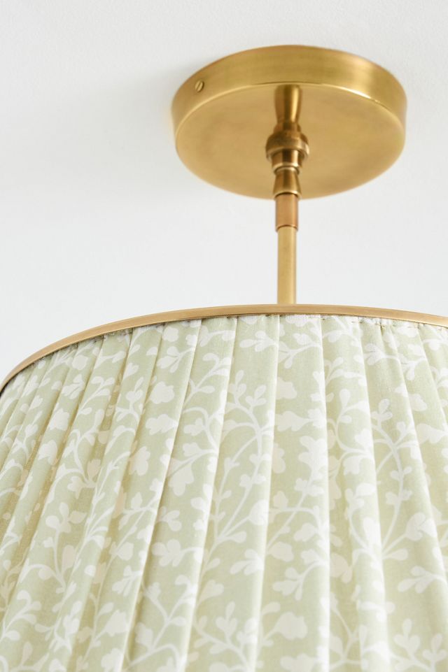 Lee Brass 24" Ruched Printed Semi-Flush Mount Pendant Light #2