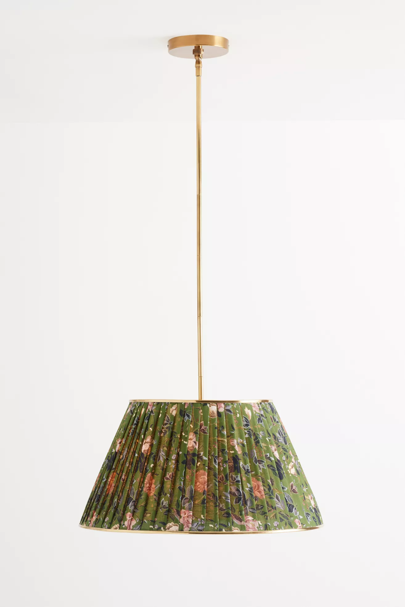 Lee Brass 24" Ruched Printed Semi-Flush Mount Pendant Light - thumbnail 3
