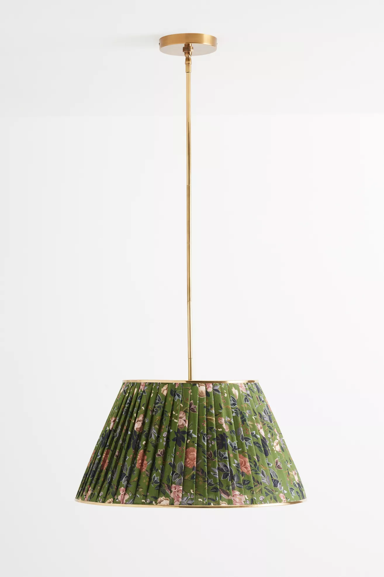 Lee Brass 24" Ruched Printed Semi-Flush Mount Pendant Light - thumbnail 2