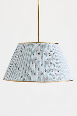 Lee Brass 24" Ruched Printed Semi-Flush Mount Pendant Light