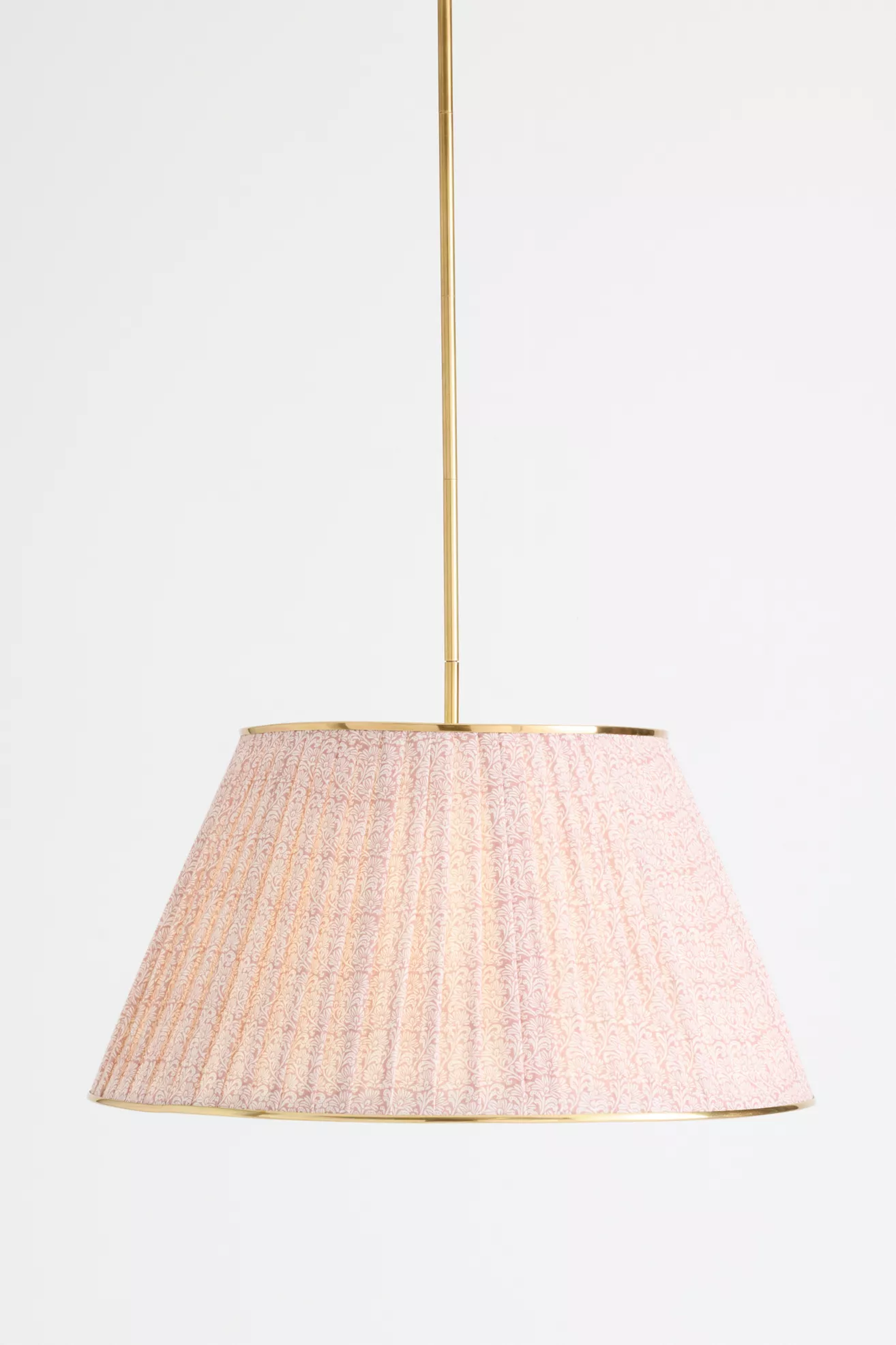 Lee Brass 24" Ruched Printed Semi-Flush Mount Pendant Light - thumbnail 9