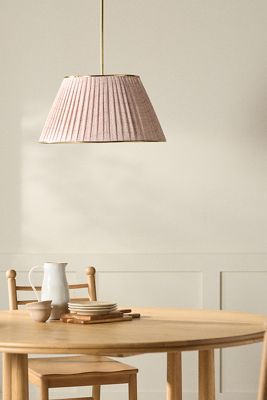 Lee Brass 24" Ruched Printed Semi-Flush Mount Pendant Light