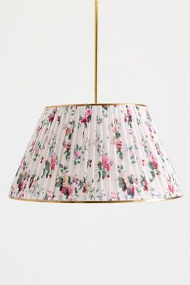 Lee Brass 24" Ruched Printed Semi-Flush Mount Pendant Light