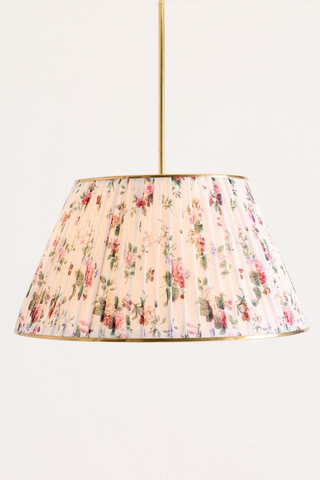 Lee Brass 24" Ruched Printed Semi-Flush Mount Pendant Light #1