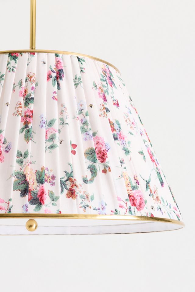 Lee Brass 24" Ruched Printed Semi-Flush Mount Pendant Light #2