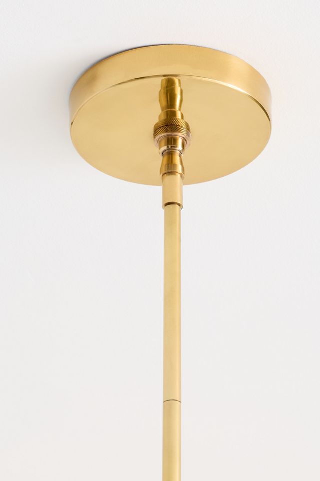 Lee Brass 24" Ruched Printed Semi-Flush Mount Pendant Light #3